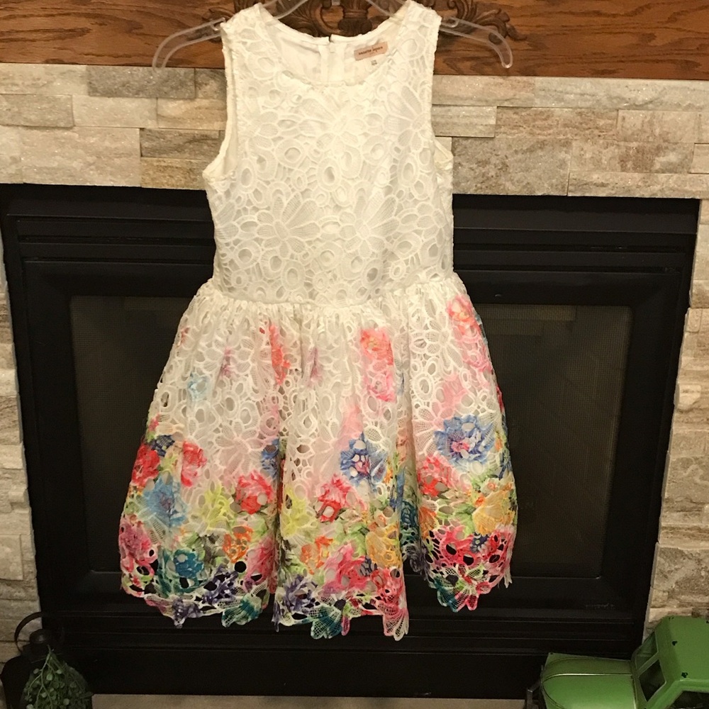 Nanette Lepore White Dress with Multicolor Floral Design